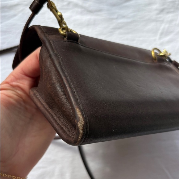 Coach vintage brown leather crossbody clutch Envelope Swing Wallet #4873 - Picture 5 of 7